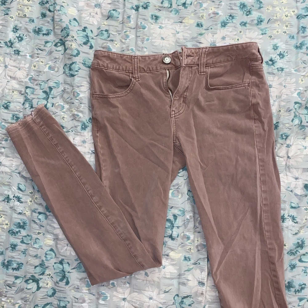 AE blush colored jeggings